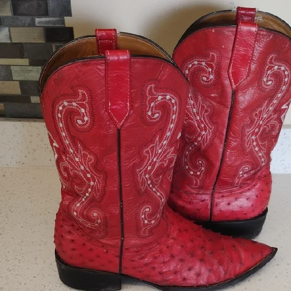 Red Western Cowboy Boots Size 10.5 Men - Picture 1 of 5